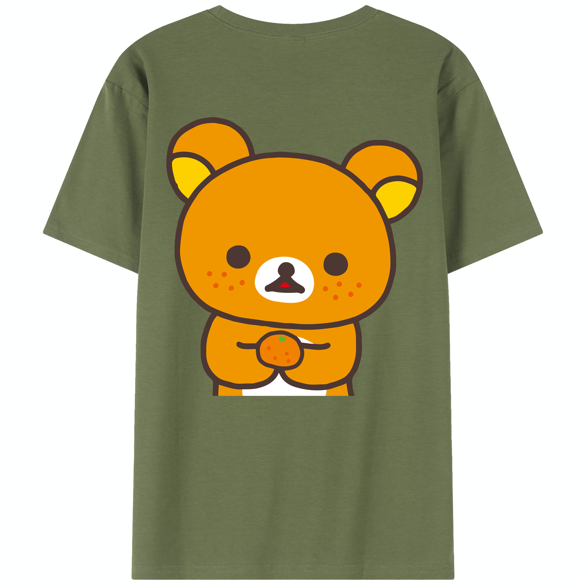 （画像用） リラックマ リラックマ キイロイトリ Rilakkuma Korilakkuma Kiiroitori 綿100％半袖Tシャツ（背面プリント）